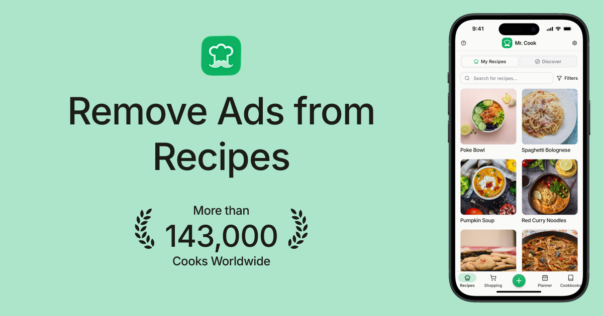 Remove Ads from Recipes: Ad‑Free Recipe Viewer - Mr. Cook